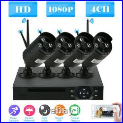 4CH 1080P Outdoor Wireless Security IP Camera System 1080P Wifi NVR Home CCTV US