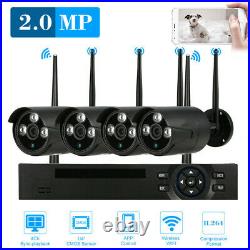 4CH 1080P Outdoor Wireless Security IP Camera System 1080P Wifi NVR Home CCTV US