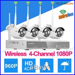 4CH 1080P Wireless CCTV DVR 960P Wifi IR Outdoor Home Security IP Camera System