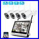 4CH 1080P Wireless Security IP Camera System 12'' Monitor NVR Outdoor WIFI CCTV