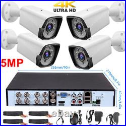 4CH 5MP Lite DVR 1080P Outdoor CCTV Security Camera System Kit Night Vision Home