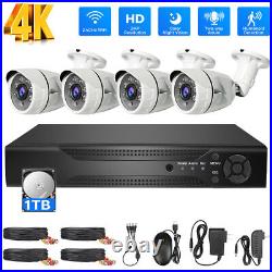 4CH 5MP Lite DVR 1080P Outdoor CCTV Security Camera System Kit with 1TB Hard Drive