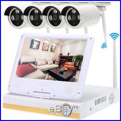 4CH 720P HD Wireless Security Camera System &Monitor CCTV Outdoor WiFi Home US