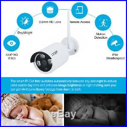 4CH 720P HD Wireless Security Camera System &Monitor CCTV Outdoor WiFi Home US