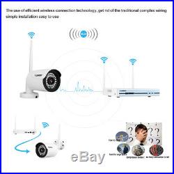 4CH CCTV 1080P DVR Wireless Video Security Camera System Outdoor WiFi NVR 720P