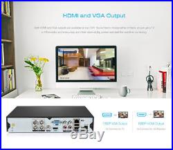 4CH CCTV 5-in-1 DVR 720P Outdoor IR-CUT HD Camera Security System Video Monitor