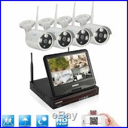 4CH CCTV 720P Wireless Security Camera System with 10.1 Screen HDMI Monitor US