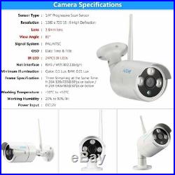 4CH CCTV 720P Wireless Security Camera System with 10.1 Screen HDMI Monitor US