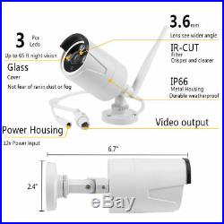4CH CCTV Wireless 1080P NVR Outdoor WIFI IR Day Night Camera Security System Kit
