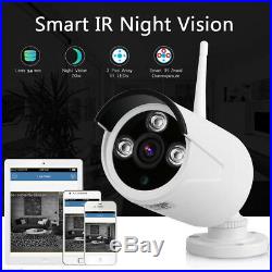 4CH CCTV Wireless 1080P NVR Outdoor WIFI IR Day Night Camera Security System Kit