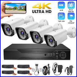 4CH H. 265+ 5MP Lite DVR 1080P Outdoor CCTV Home Security Camera System Kit USA