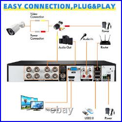 4CH H. 265+ 5MP Lite DVR 1080P Outdoor CCTV Home Security Camera System Kit USA