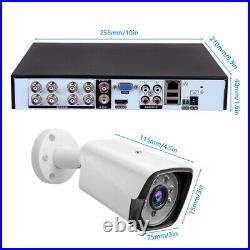 4CH H. 265+ 5MP Lite DVR 1080P Outdoor CCTV Home Security Camera System Kit USA