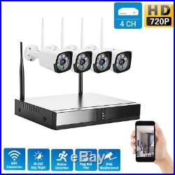 4CH HD 1080P Wireless WiFi IP Camera HDMI NVR Outdoor Security System CCTV Kit