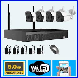 4CH Wifi CCTV 5MP Wireless Security Camera System 4CH NVR Kit with 2TB HDD