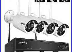 4CH Wireless 1080P DVR+NVR Wifi 720P IP Camera CCTV Security System Kit Outdoor