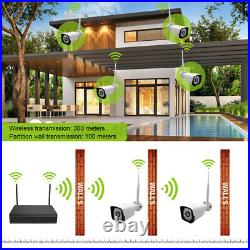 4CH Wireless 1080P DVR+NVR Wifi IP Camera CCTV Security System Kit Outdoor US