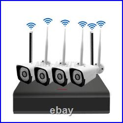 4CH Wireless 1080P DVR+NVR Wifi IP Camera CCTV Security System Kit Outdoor US