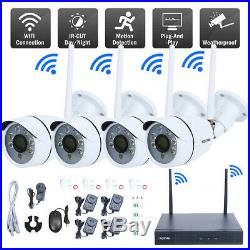 4CH Wireless 1080P NVR Outdoor IR 720P IP WIFI Camera CCTV Security System Video