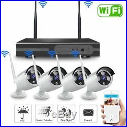 4CH Wireless 1080P NVR Outdoor IR 720P IP WIFI Camera CCTV Security System-Video