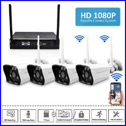 4CH Wireless 1080P NVR Outdoor IR IP WIFI Camera CCTV Security System Video US P