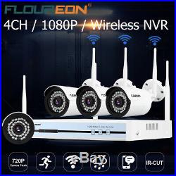 4CH Wireless 1080P NVR Outdoor Indoor WIFI IP Camera CCTV Security System Kit US