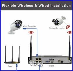 4CH Wireless 1080P WiFi Audio CCTV Camera Outdoor Home Security System NVR kit