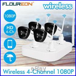 4CH Wireless CCTV 1080P DVR + Outdoor Wifi WLAN 720P IP Camera Security NVR KIT
