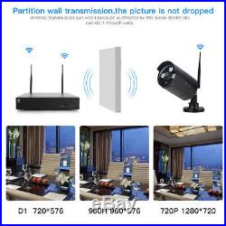4CH Wireless CCTV NVR IR-CUT WIFI Camera Home Security System Motion Activated