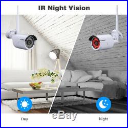 4CH Wireless IP Camera CCTV Home Security Video System 1080P IR Night Outdoor US