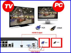 4CH X 5 MP PoE IP Camera H. 265 NVR Security Camera CCTV Surveillance System AU