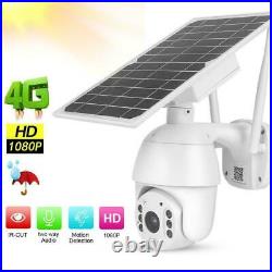 4G 1080P Solar Panel PTZ CCTV Camera Intercom PIR Motion Detection IR Night View