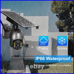 4G LTE Cellular Wireless Solar Powered Security Camera CCTV Outdoor Pan/Tilt 4MP