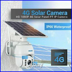 4G/WiFi 1080P Solar PTZ IP Camera Security CCTV Waterproof Outdoor Night Vision