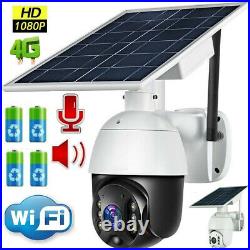 4G/WiFi Network Wireless HD1080P Pan Tilt 4G Solar Panel Security Camera Home US