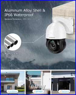 4K 8MP PTZ POE IP Outdoor Security Camera 30X Optical Zoom Night Vision CCTV