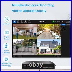 4MP 4CH NVR Security Camera System Outdoor CCTV Kit Night Vision 2K AI Detection