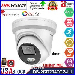 4MP Hikvision AcuSense ColorVu Security CCTV POE IP Camera DS-2CD2347G2-LU 4mm