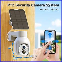4MP Wireless CCTV Security Camera System Solar & Battery Powered Wifi PTZ Camera