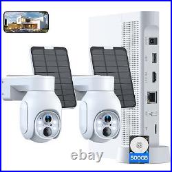 4MP Wireless Security Camera System CCTV 2K Solar Battery PTZ Wif IP Cameras PIR