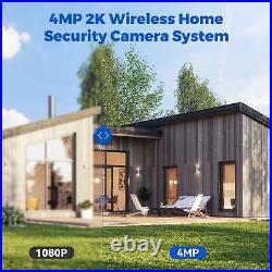 4MP Wireless Solar Security Camera System Home Outdoor Wifi IP CCTV 7'' Monitor