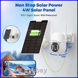 4MP Wireless Solar Security Camera System Home Outdoor Wifi IP CCTV 7'' Monitor