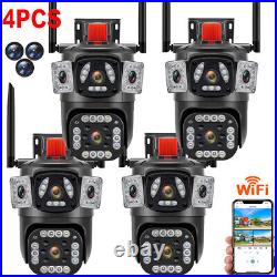 4PCS 3 Lens HD 9MP WiFi IP Camera Wireless Outdoor CCTV PTZ Home Security IR Cam