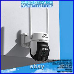 4PCS WiFi IP PTZ Camera 2K HD Solar Powered Security Outdoor CCTV Night Vision