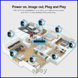 4PCS Wireless Home Security System Camera WIFI Cam 8CH Outdoor NVR CCTV HD IR