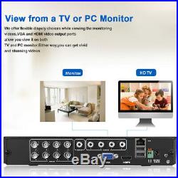 4X 8CH 1080P AHD 3000TVL DVR Outdoor 1080P 2MP IP Camera Security CCTV System US