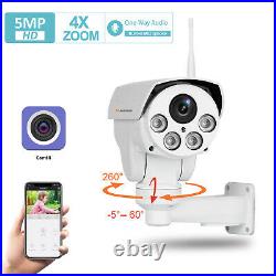 4X Zoom 5MP Wifi IP Camera Wireless Outdoor CCTV HD PTZ Audio Home Security Cam