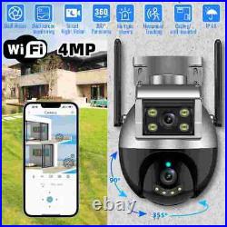 4x Outdoor 1080P Dual Lens Security Energy Camera WiFi IP Home CCTV HD- ICSee