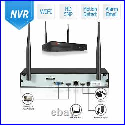 5MP HD Outdoor Wireless WIFI IP Security Camera System 8CH CCTV NVR Kits 1TB HDD