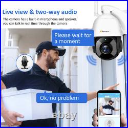 5MP HD Wireless 30X Zoom PTZ IP Camera Two-Way Audio Wifi Security Outdoor CCTV